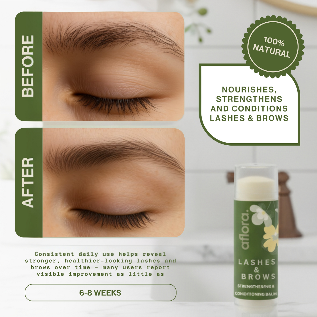 Aflora Castor Oil Botanical Stick for fuller, longer, and thicker lashes and brows.